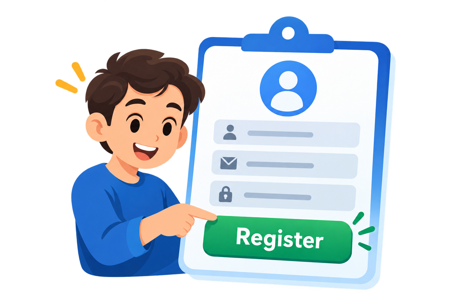 Register atau mendaftar sebagai murid